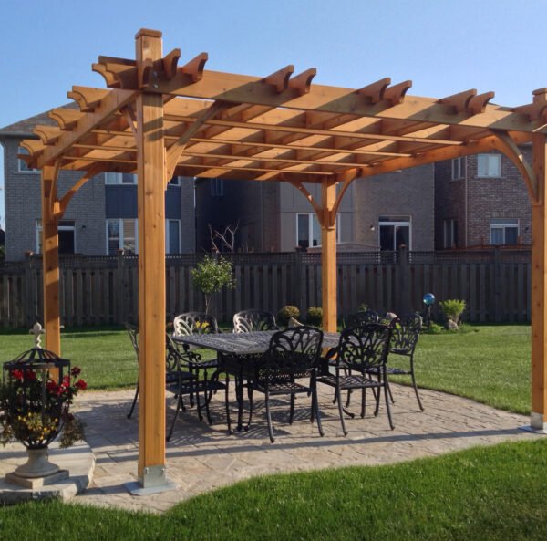 Cedar Pergola with Canopies 12x12 - Outdoor Living Today