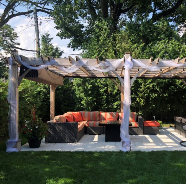 Cedar Pergola with Canopies 12x20 - Outdoor Living Today