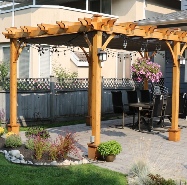 Cedar Pergola with Canopy 12x20 - Outdoor Living Today