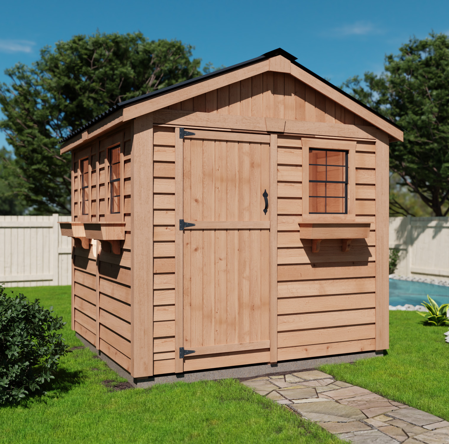 Gardener 8 x 8 Cedar Metal Roof OLT 1