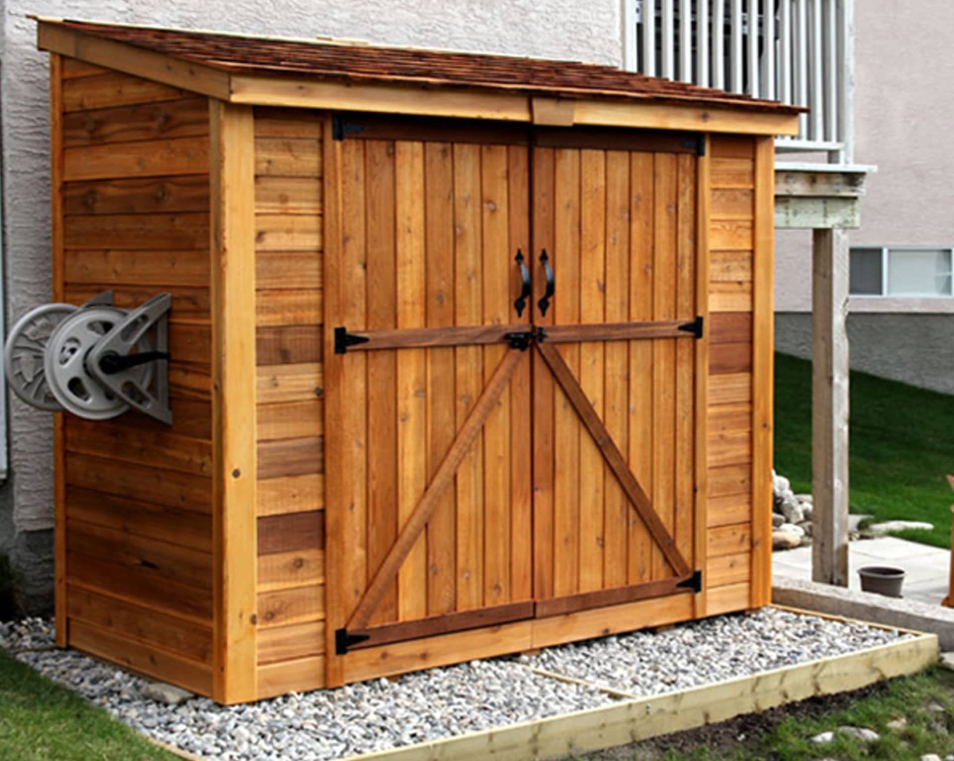 Lean to Shed | SpaceSaver 8x4 - Double Doors - Outdoor ...