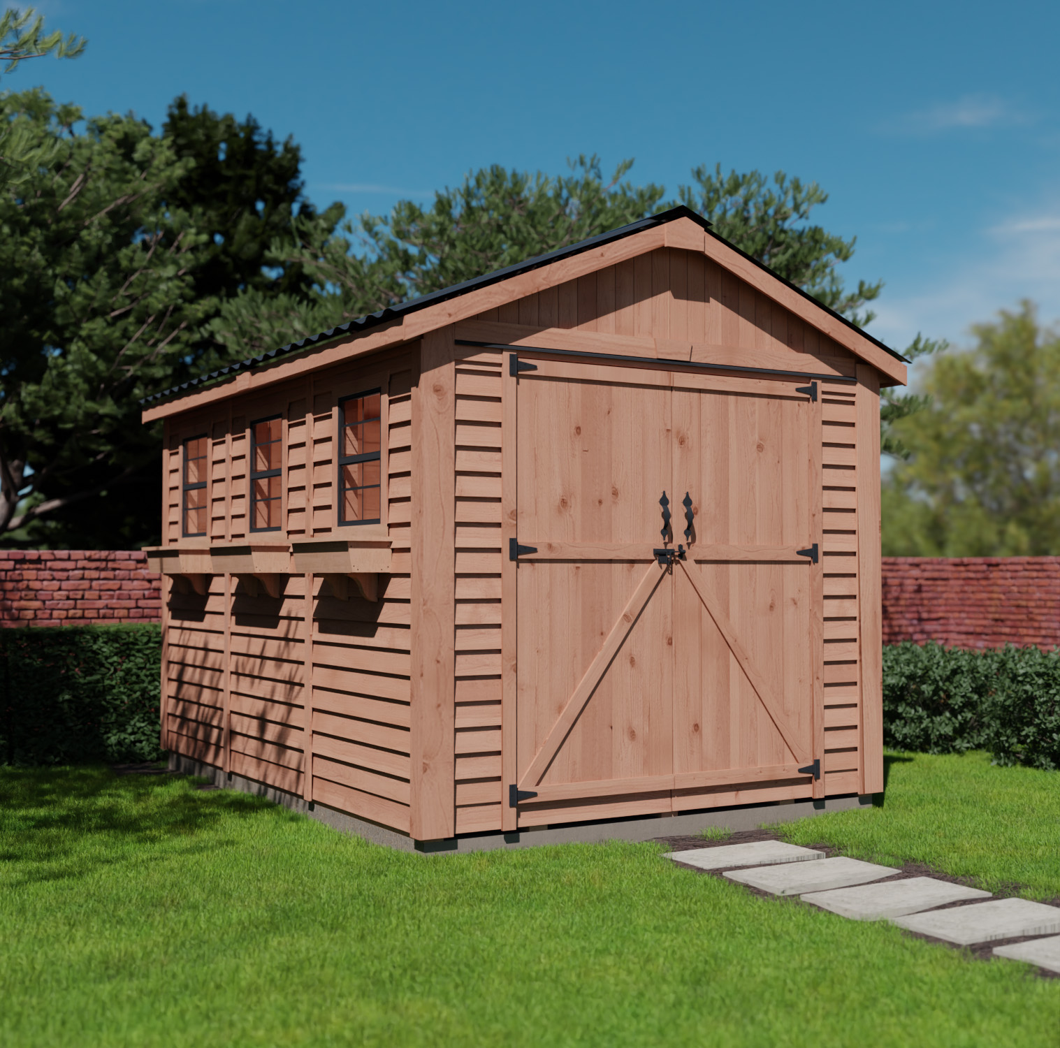 Space Master 8 x 12 Cedar Metal Roof OLT 2