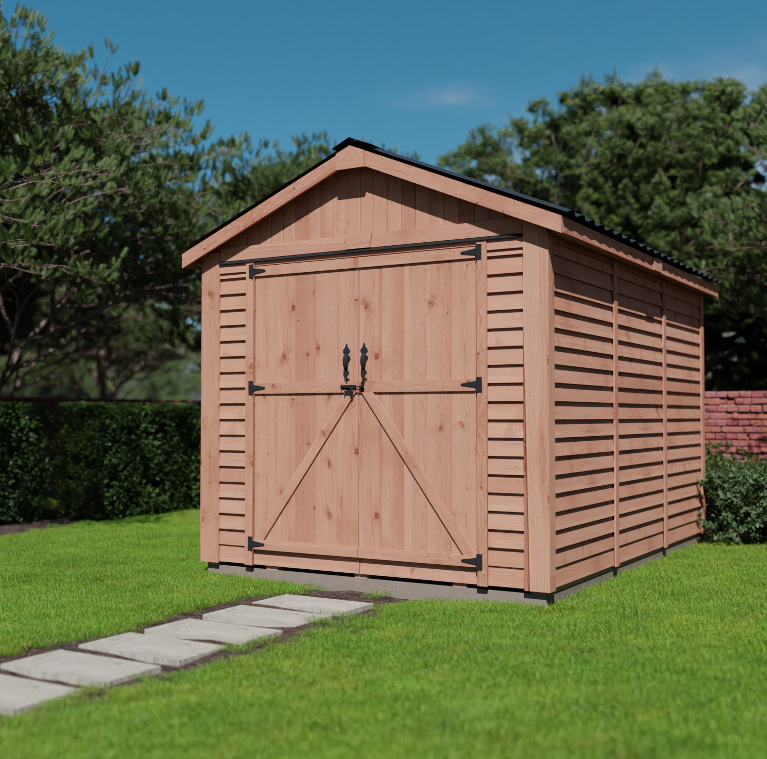 Space Master 8 x 12 Cedar Metal Roof OLT 4