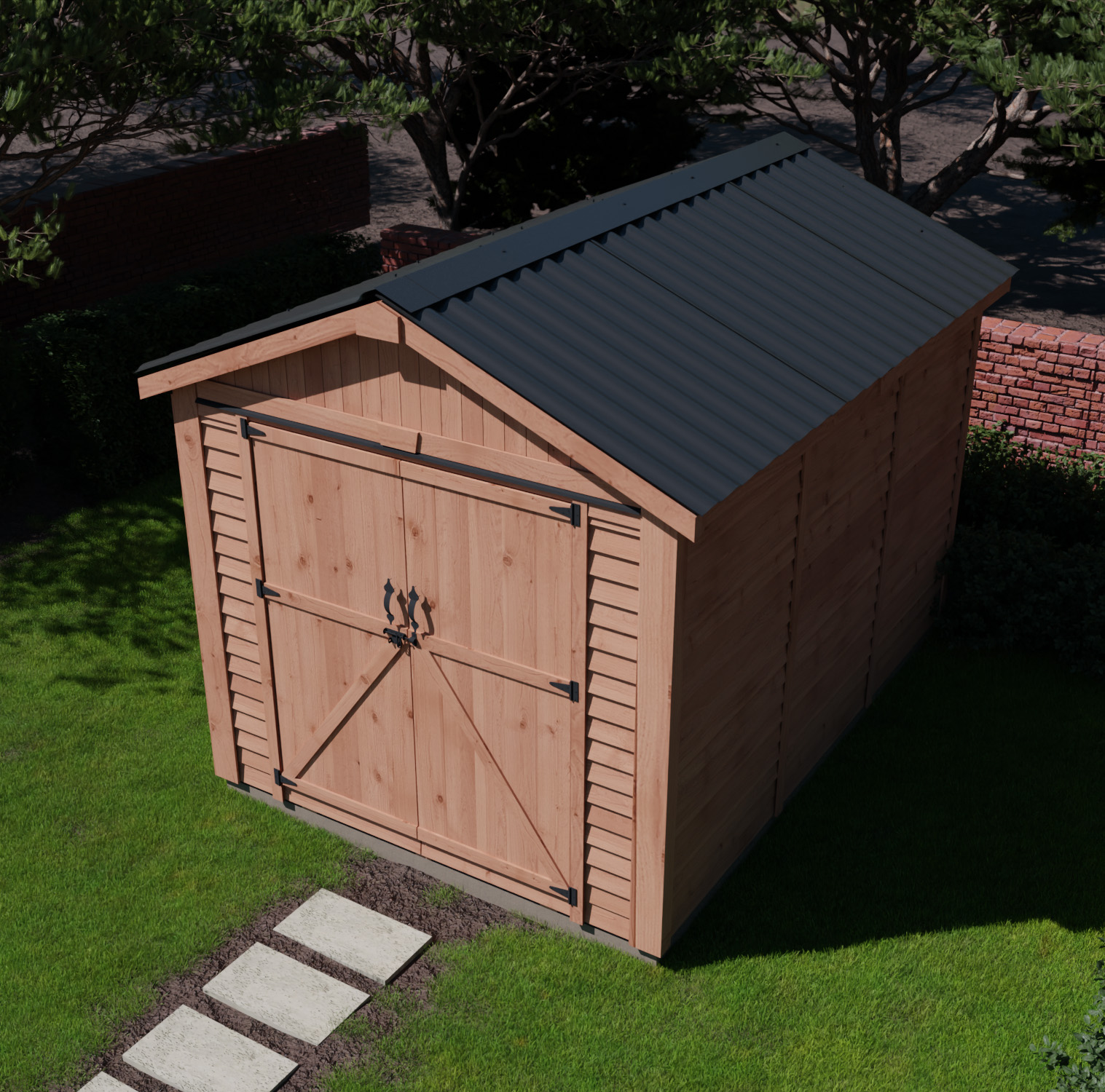 Space Master 8 x 12 Cedar Metal Roof OLT